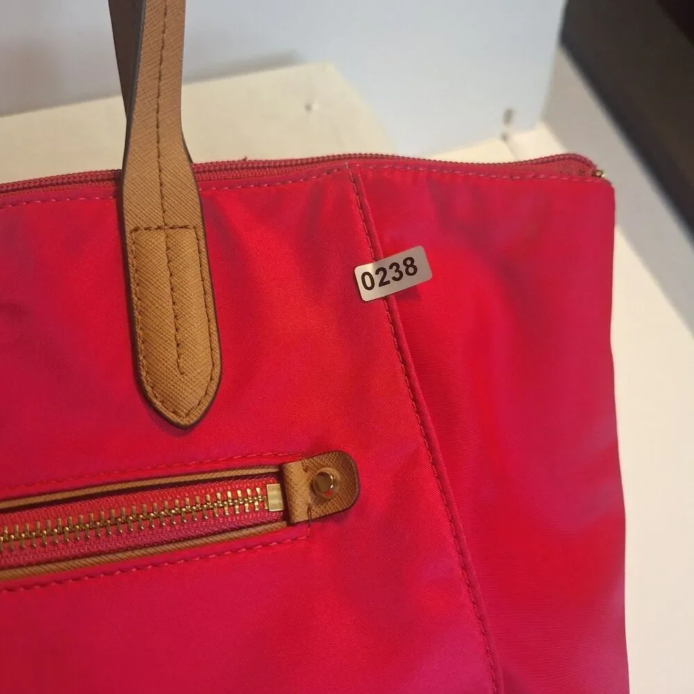 Michael Kors Kelsey Pink Nylon Large Tote Handbag